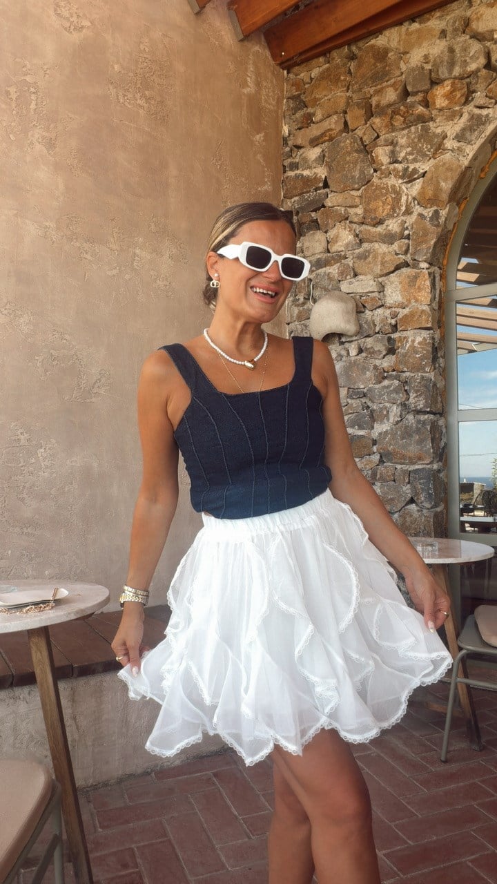 Nişantaşı Butik ASKI DETAY KONTRAST BÜSTİYER BLUZ