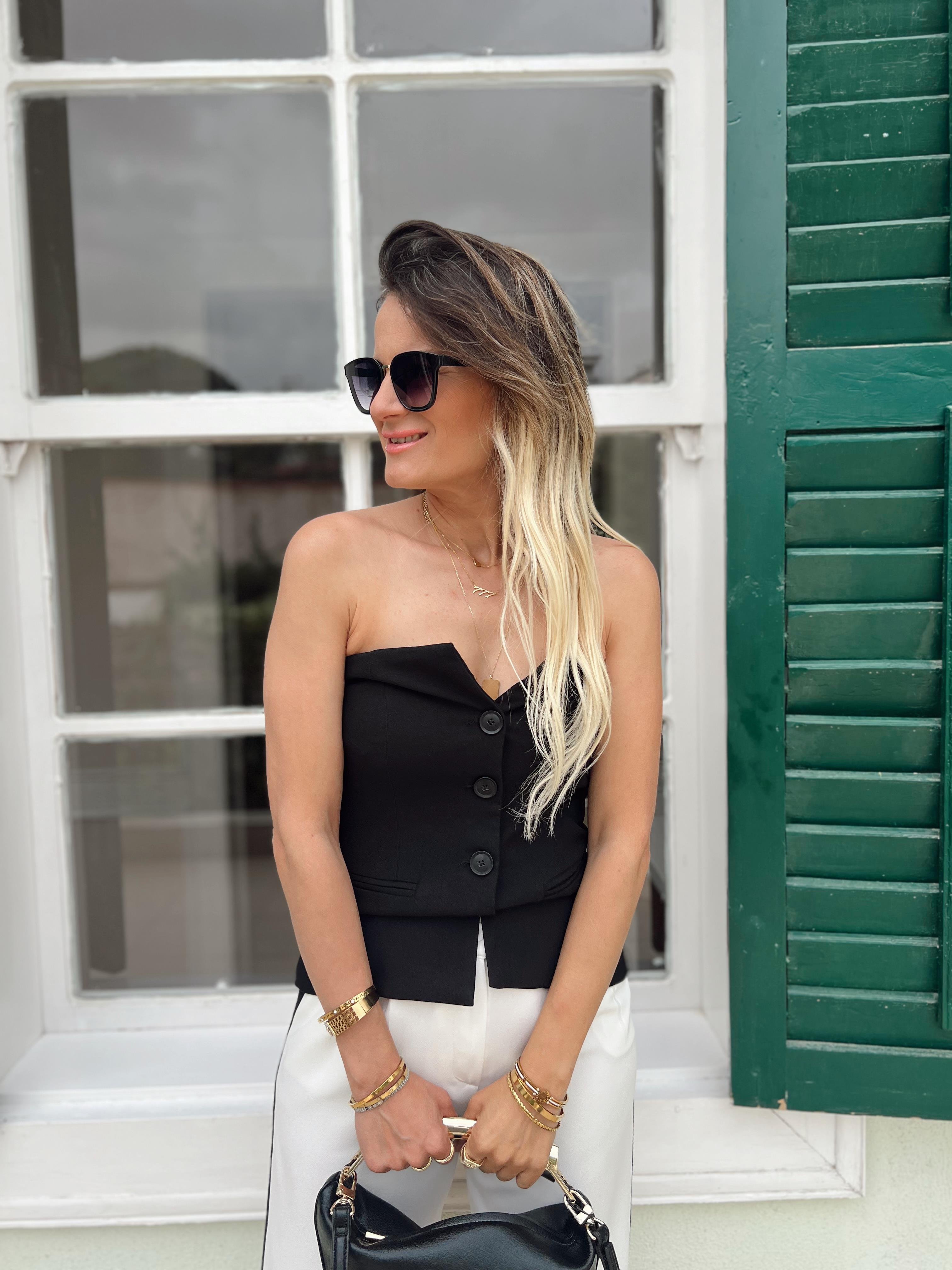 Nişantaşı Butik ASTARLI STRAPLEZ YELEK BLUZ