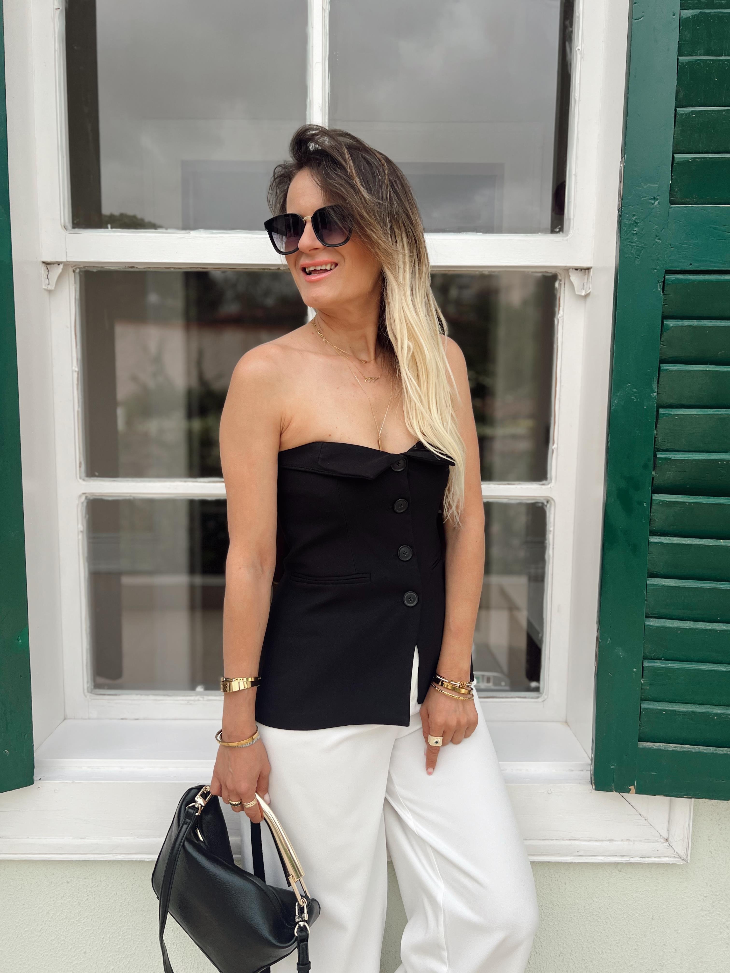 Nişantaşı Butik ASTARLI STRAPLEZ YELEK BLUZ