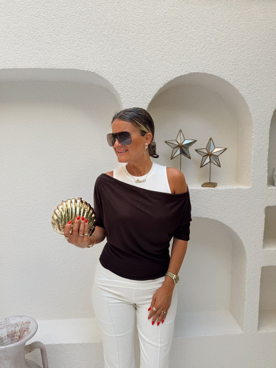 Nişantaşı Butik ATLET BLUZ 2Lİ SET KAHVERENGİ