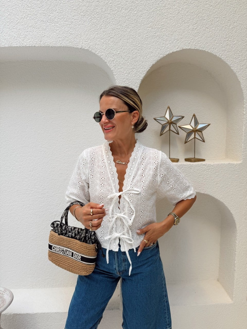 Nişantaşı Butik BAĞLAMA DETAY FİSTO NAKIŞ BLUZ