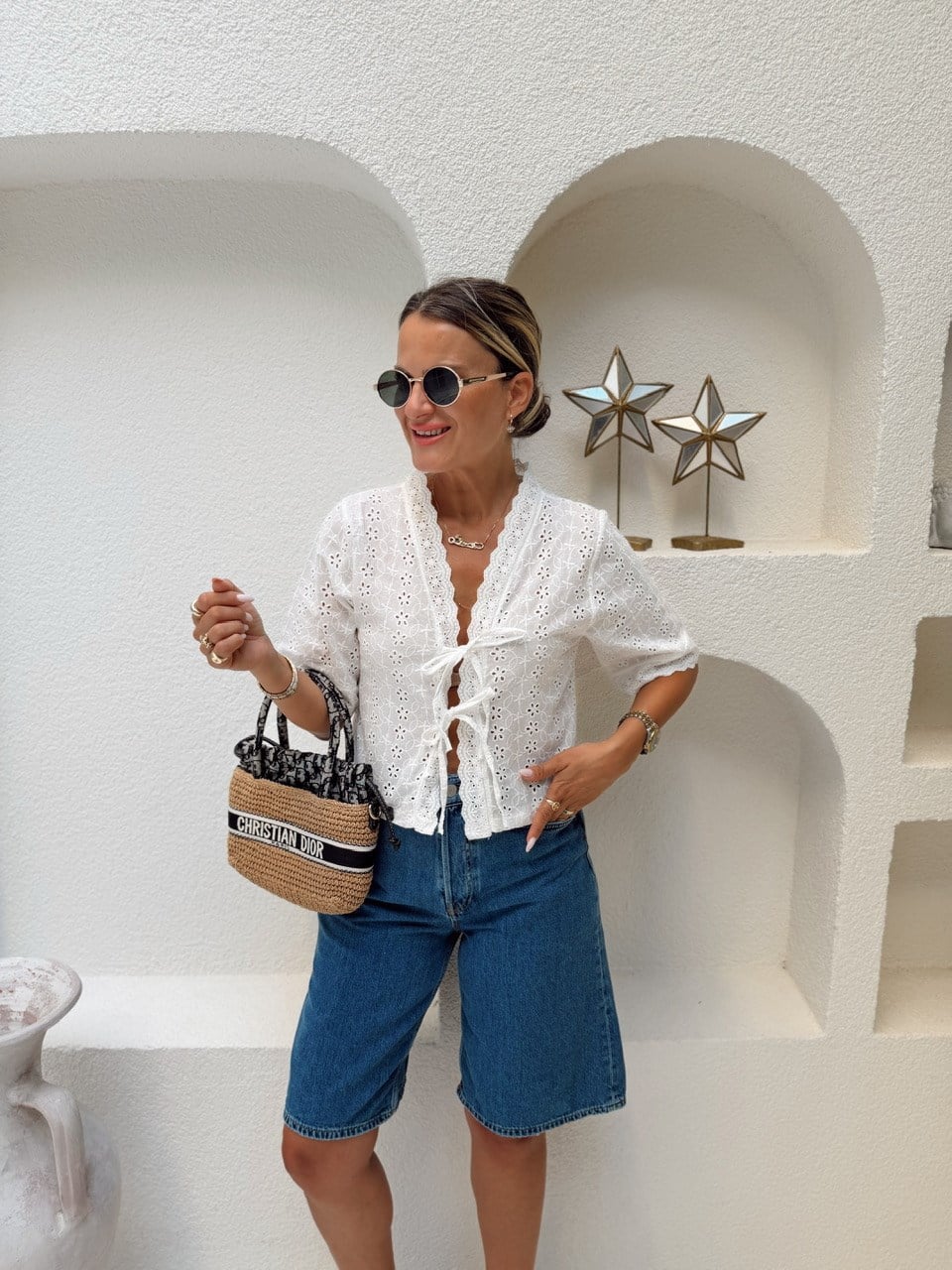 Nişantaşı Butik BAĞLAMA DETAY FİSTO NAKIŞ BLUZ