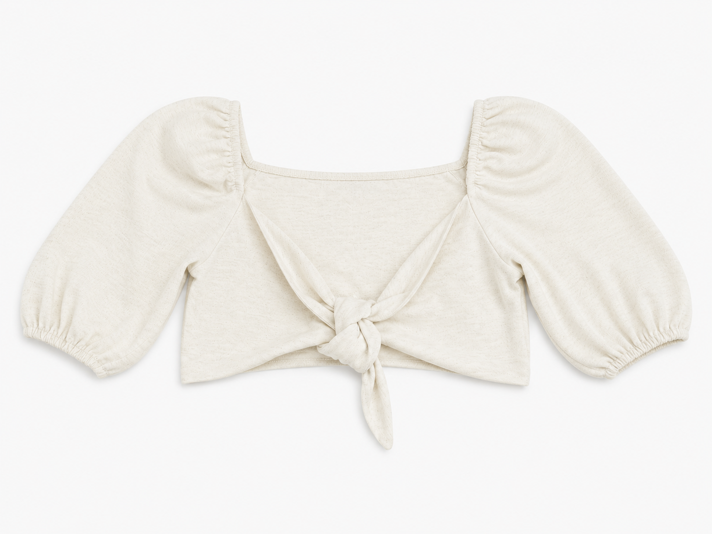 Nişantaşı Butik BAĞLAMA VE KOL DETAY NATURAL CROP BLUZ