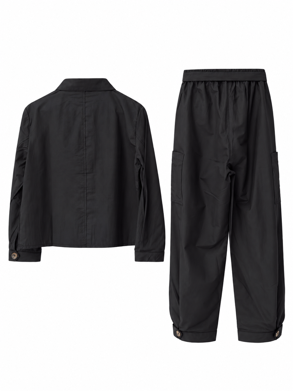 Nişantaşı Butik BARREL PANTOLON CEKET PARAŞÜT TAKIM SİYAH
