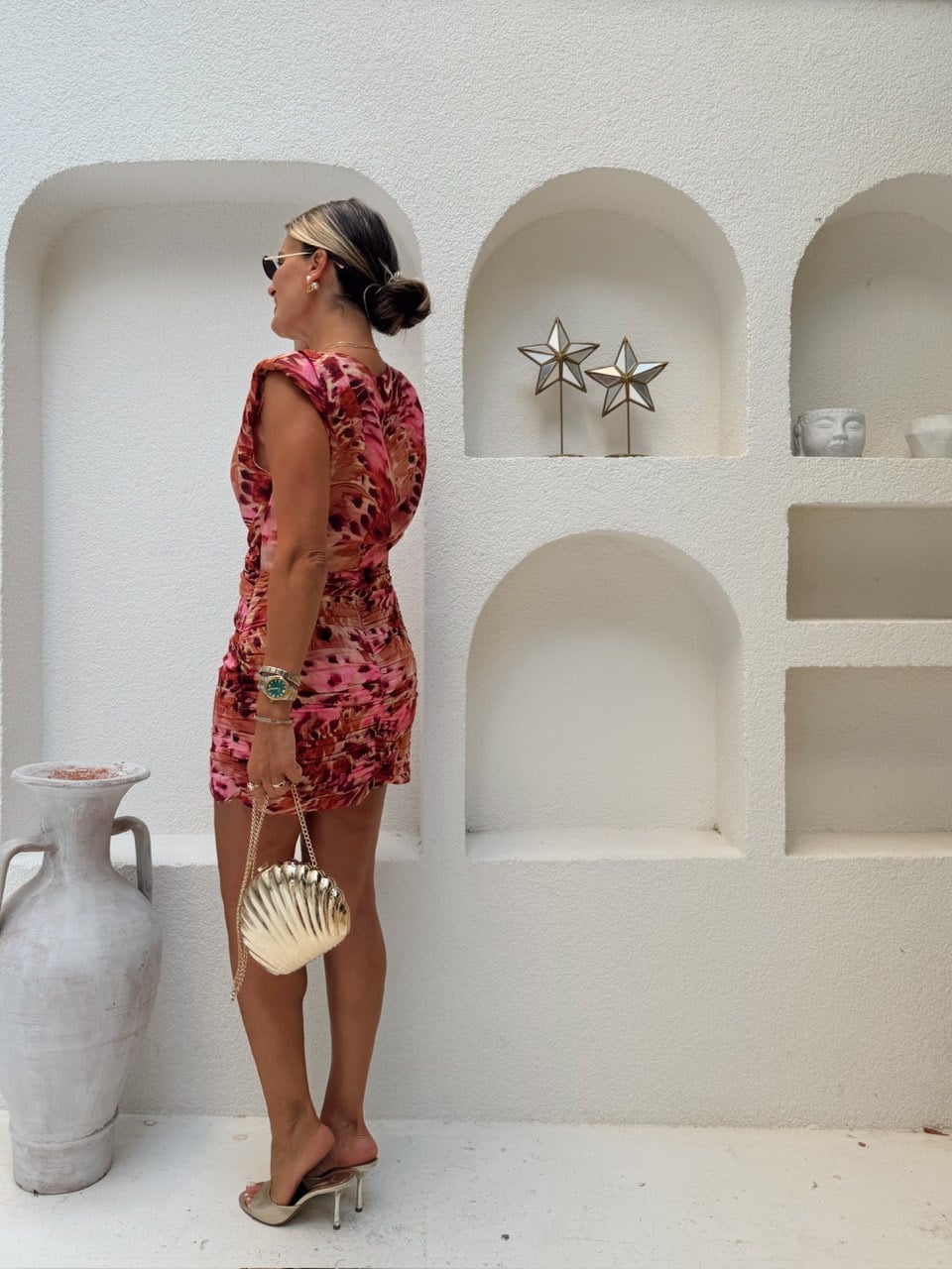Nişantaşı Butik BEL DETAY VATKA VE DRAPE DETAY ELBİSE 