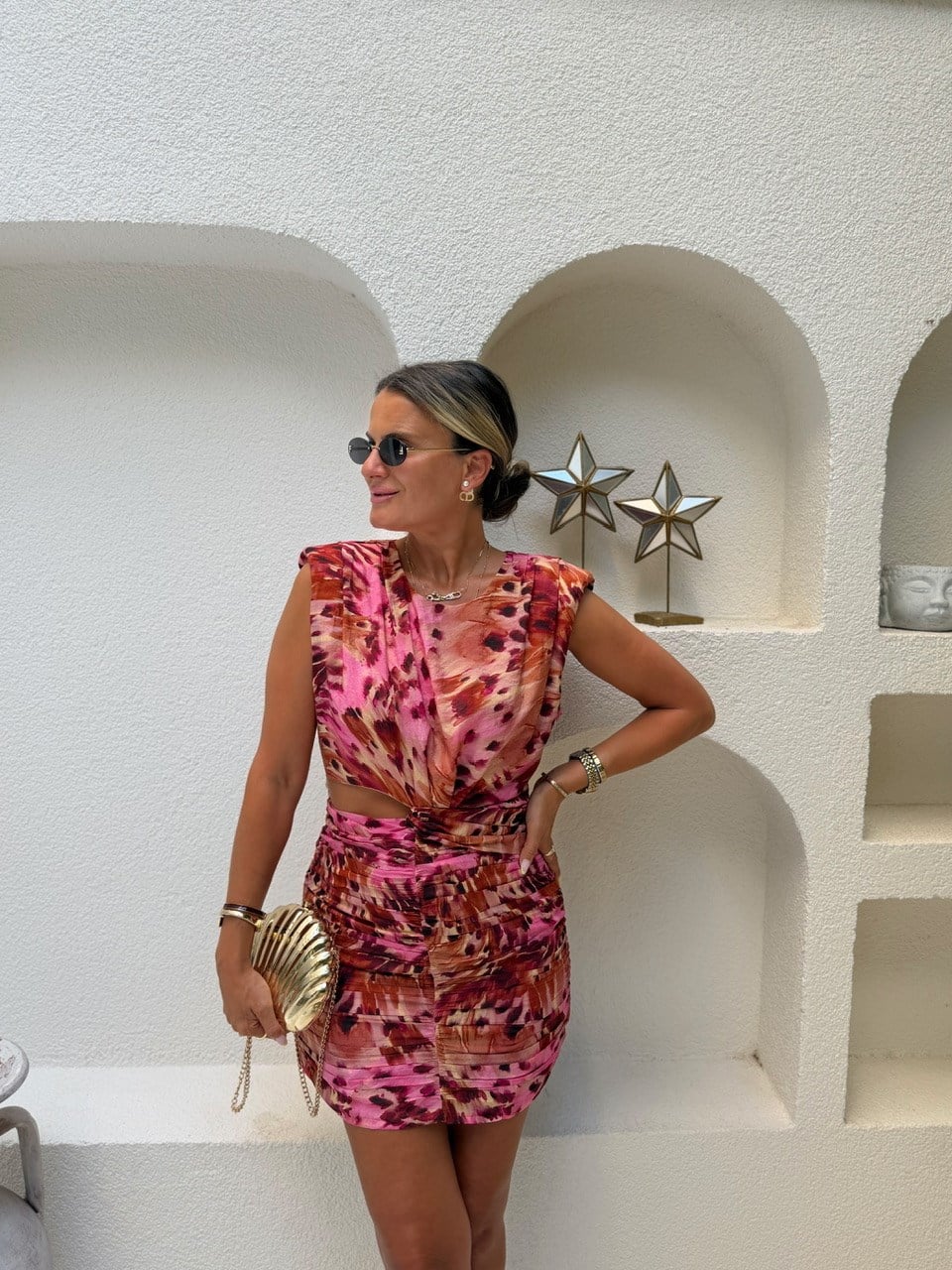Nişantaşı Butik BEL DETAY VATKA VE DRAPE DETAY ELBİSE 
