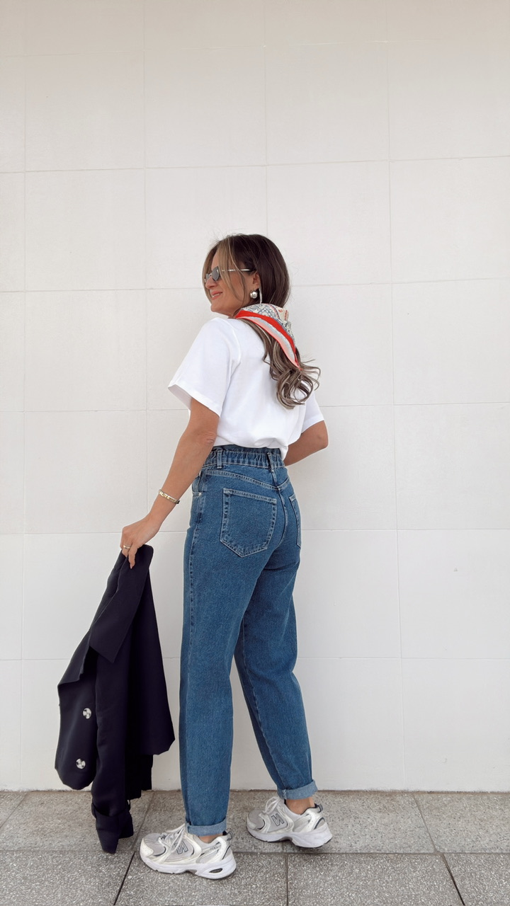 Nişantaşı Butik BEL LASTİKLİ MOM JEAN