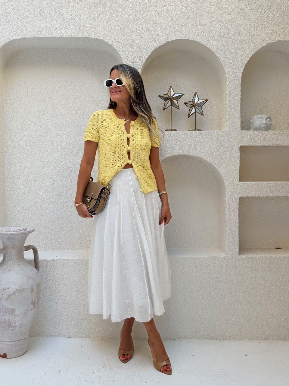 Nişantaşı Butik BEYAZ PARÇALI ASİMETRİ KESİM ETEK