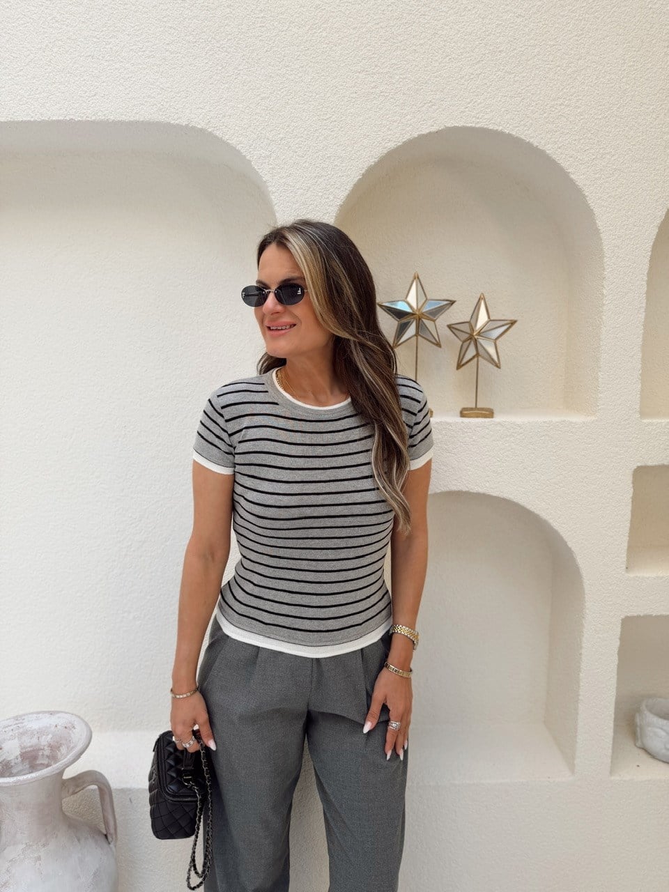 Nişantaşı Butik BİYE DETAY ÇİZGİLİ BASİC TRİKO 