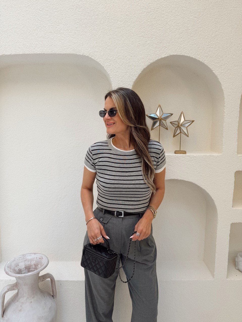 Nişantaşı Butik BİYE DETAY ÇİZGİLİ BASİC TRİKO 