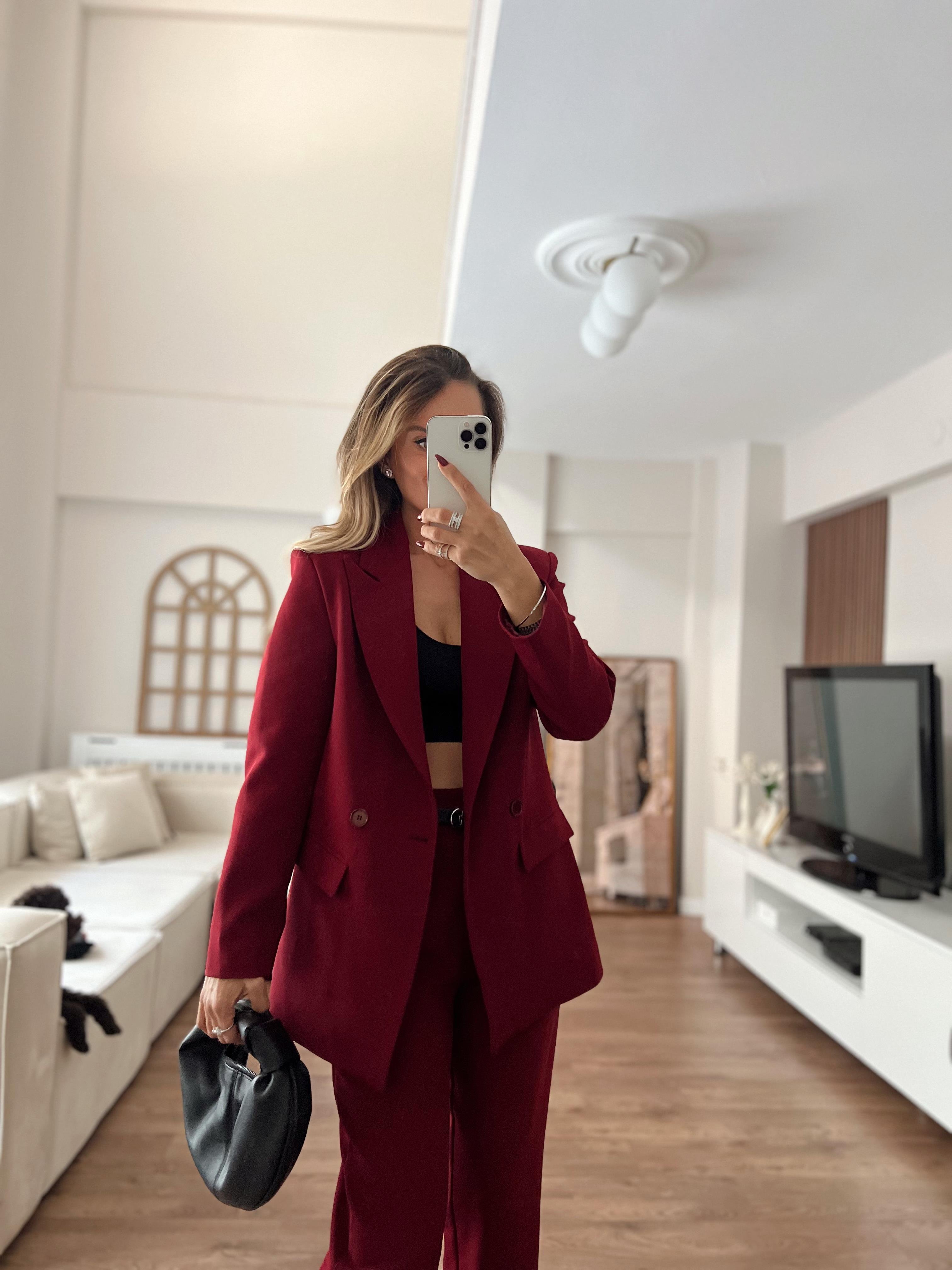 Nişantaşı Butik BORDO BLAZER CEKET