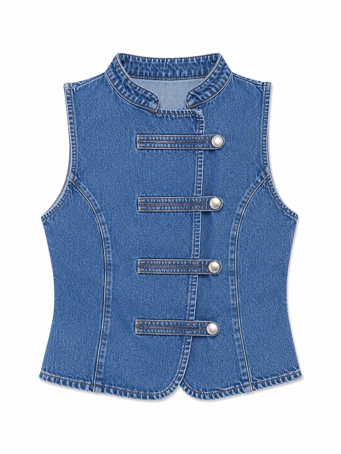Nişantaşı Butik BRİT DÜĞME DETAY YIKAMALI JEAN YELEK