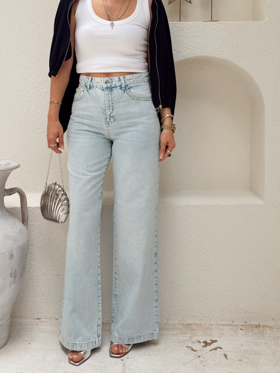 Nişantaşı Butik BUZ MAVİ YIKAMALI STRAİGHT JEAN