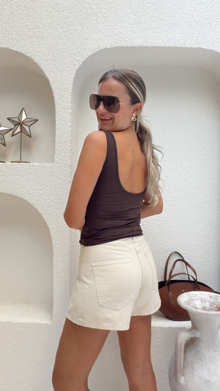 Nişantaşı Butik CEP DETAY EKRU JEAN ŞORT