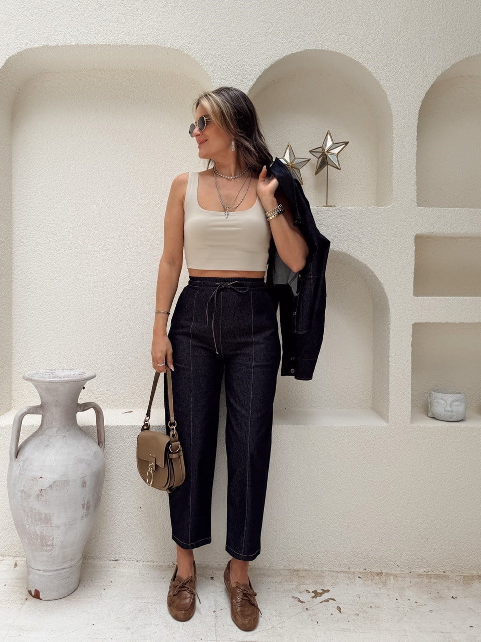 Nişantaşı Butik ÇİMA DİKİŞ DETAY KONTRAST PANTOLON