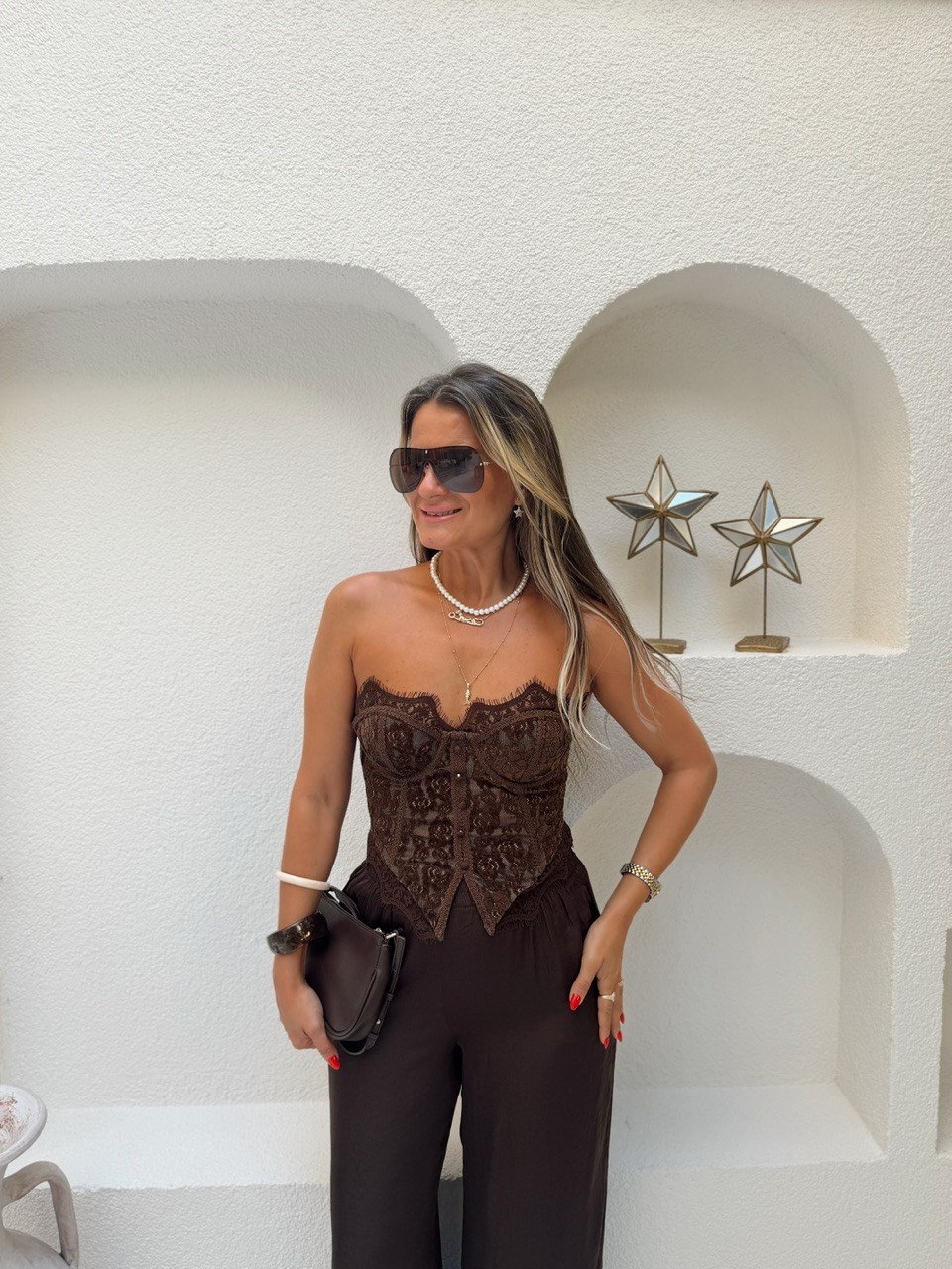 Nişantaşı Butik DANTEL DETAY KUPLU BÜSTİYER KAHVERENGİ