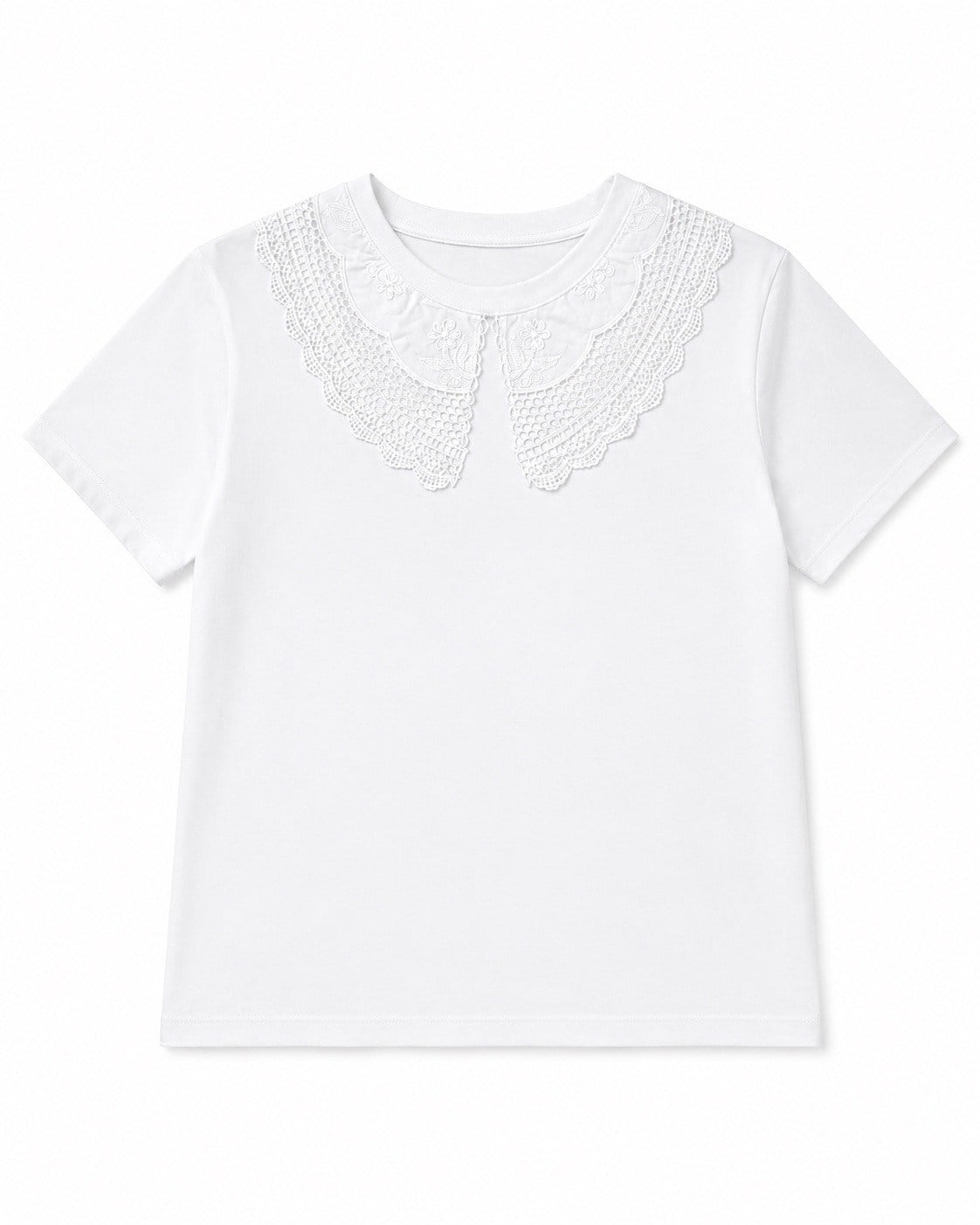 Nişantaşı Butik DANTEL YAKA DETAY TSHİRT