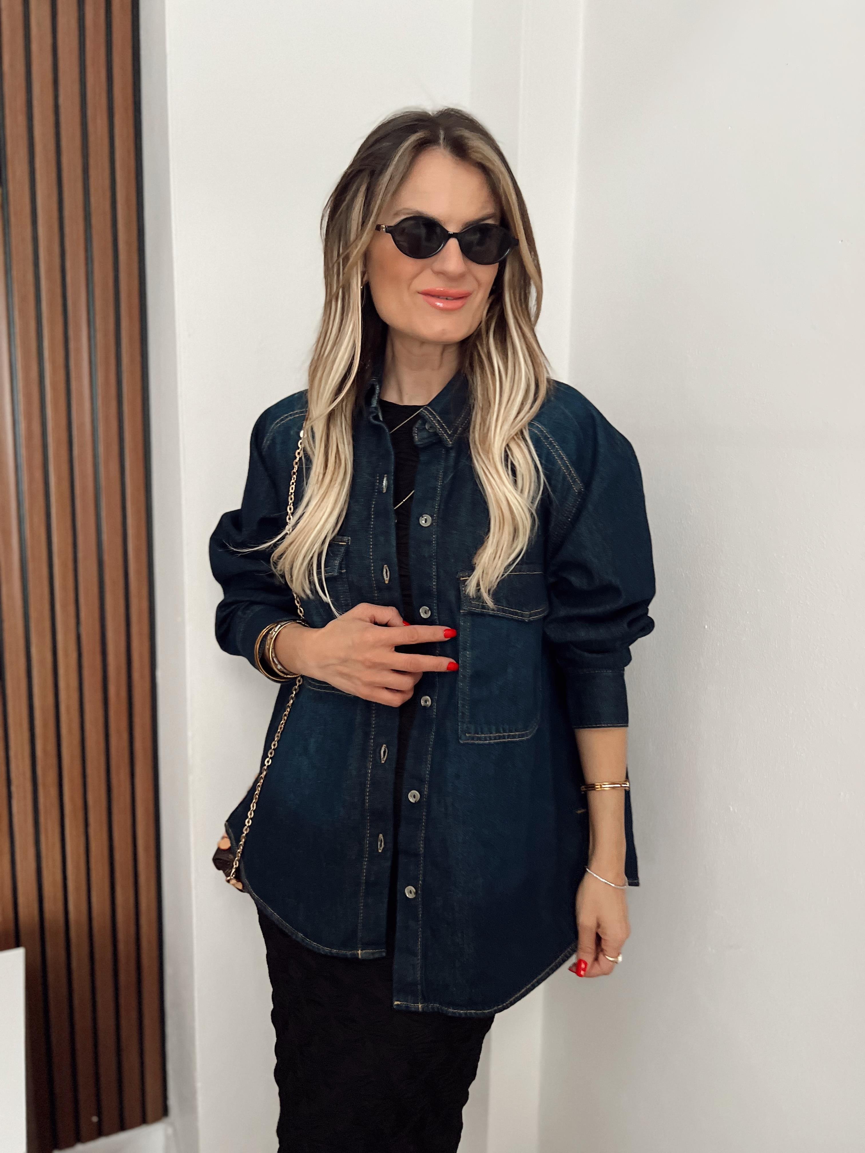 Nişantaşı Butik DARK YIKAMALI DENİM GÖMLEK CEKET
