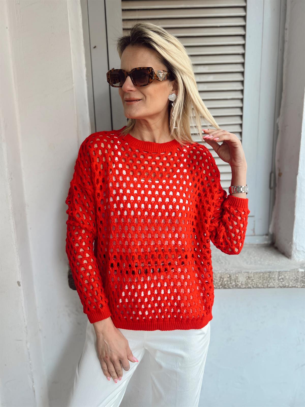 Nişantaşı Butik DELİKLİ MERSERİZE KIRMIZI
