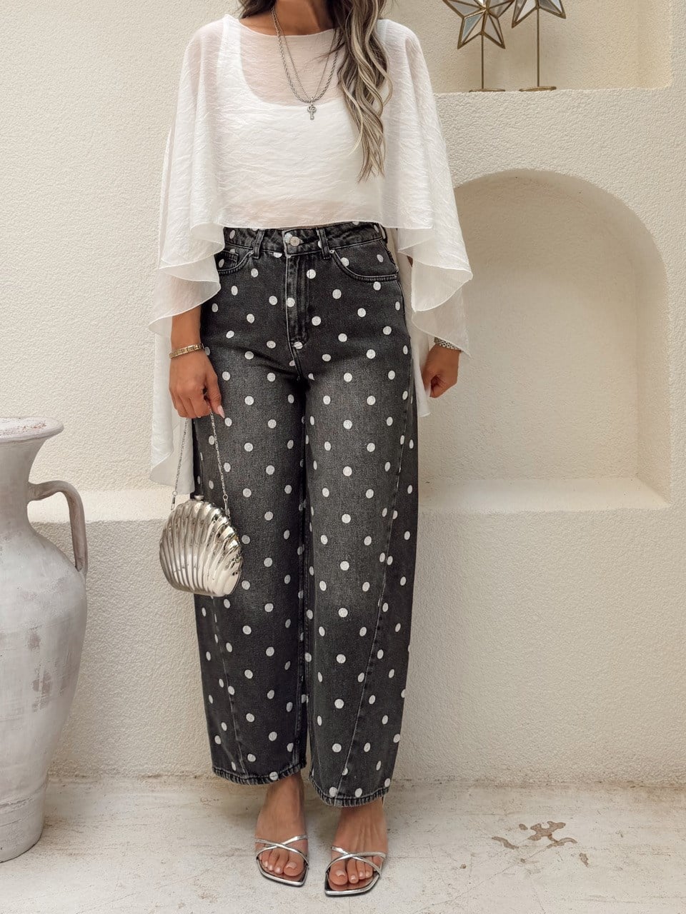 Nişantaşı Butik DİKİŞ DETAY BALON JEAN YIKAMALI ANTRASİT