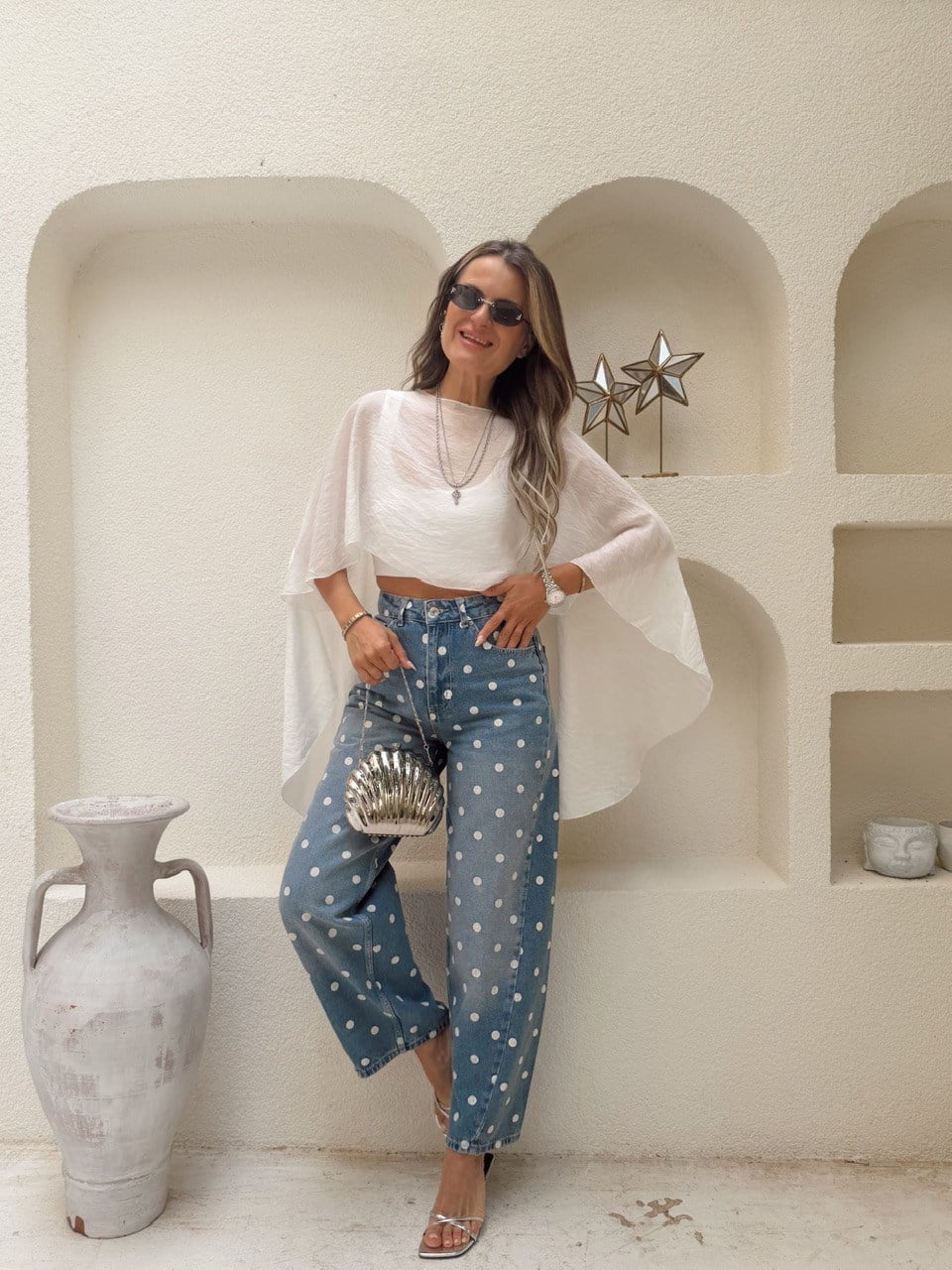 Nişantaşı Butik DİKİŞ DETAY BALON JEAN YIKAMALI MAVİ