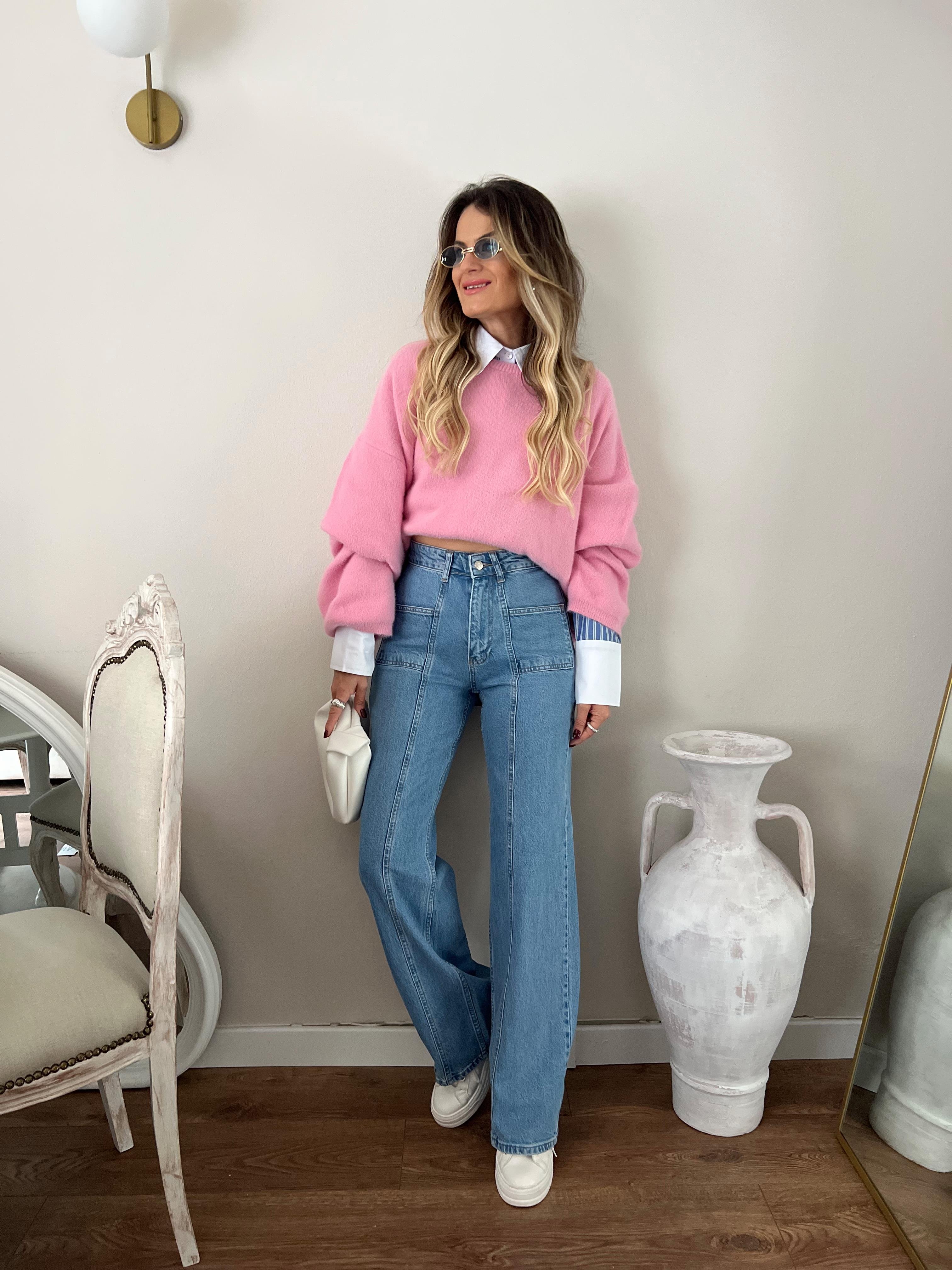 Nişantaşı Butik DİKİŞ DETAY CEPLİ DENİM MAVİ