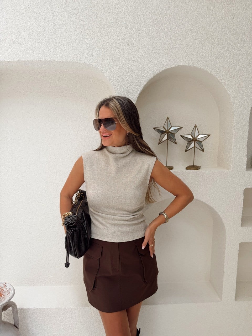 Nişantaşı Butik DRAPE DETAY SELANİK TRİKO BEJ