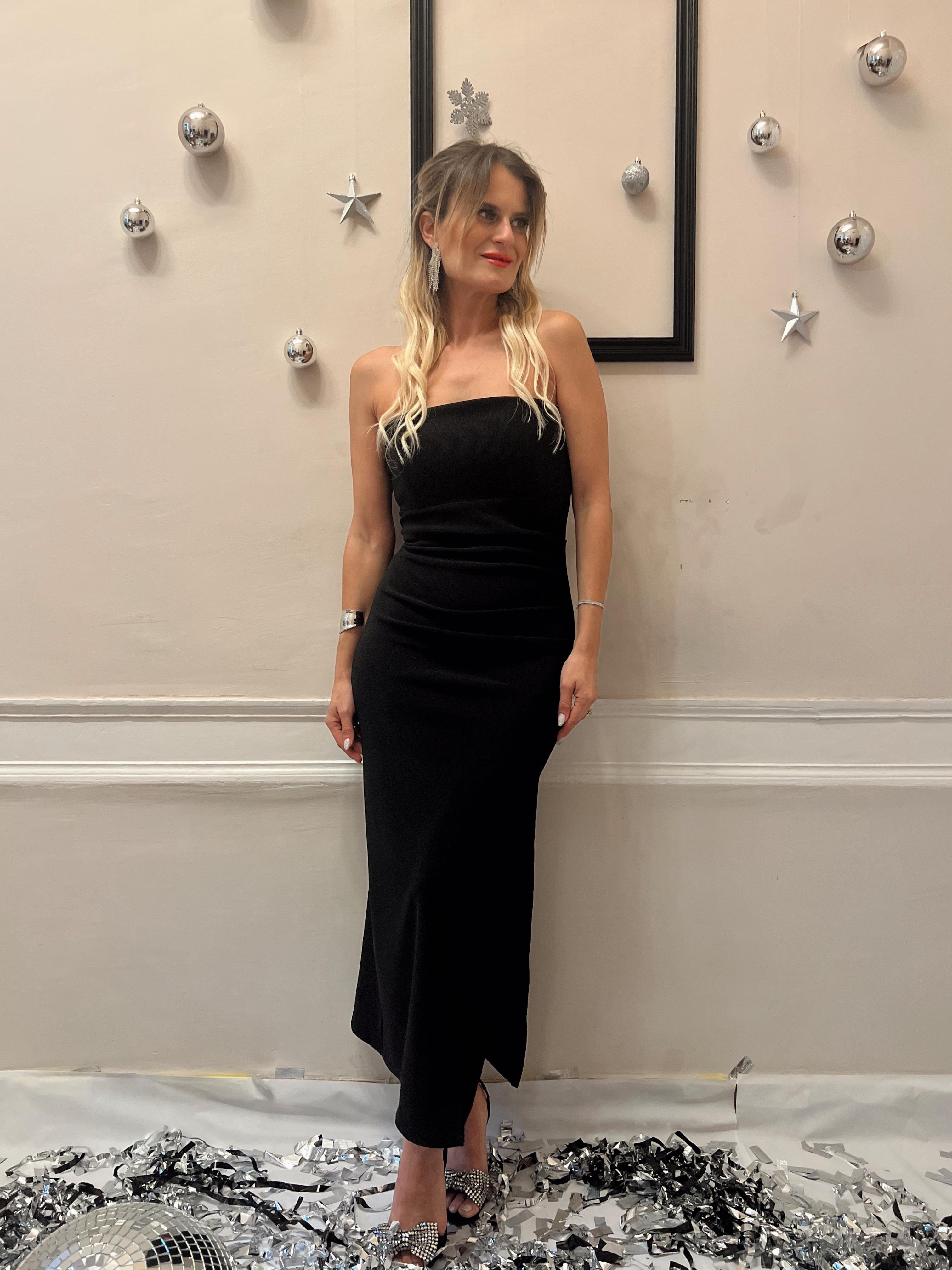 Nişantaşı Butik DRAPELİ OTTOMAN STRAPLEZ ELBİSE
