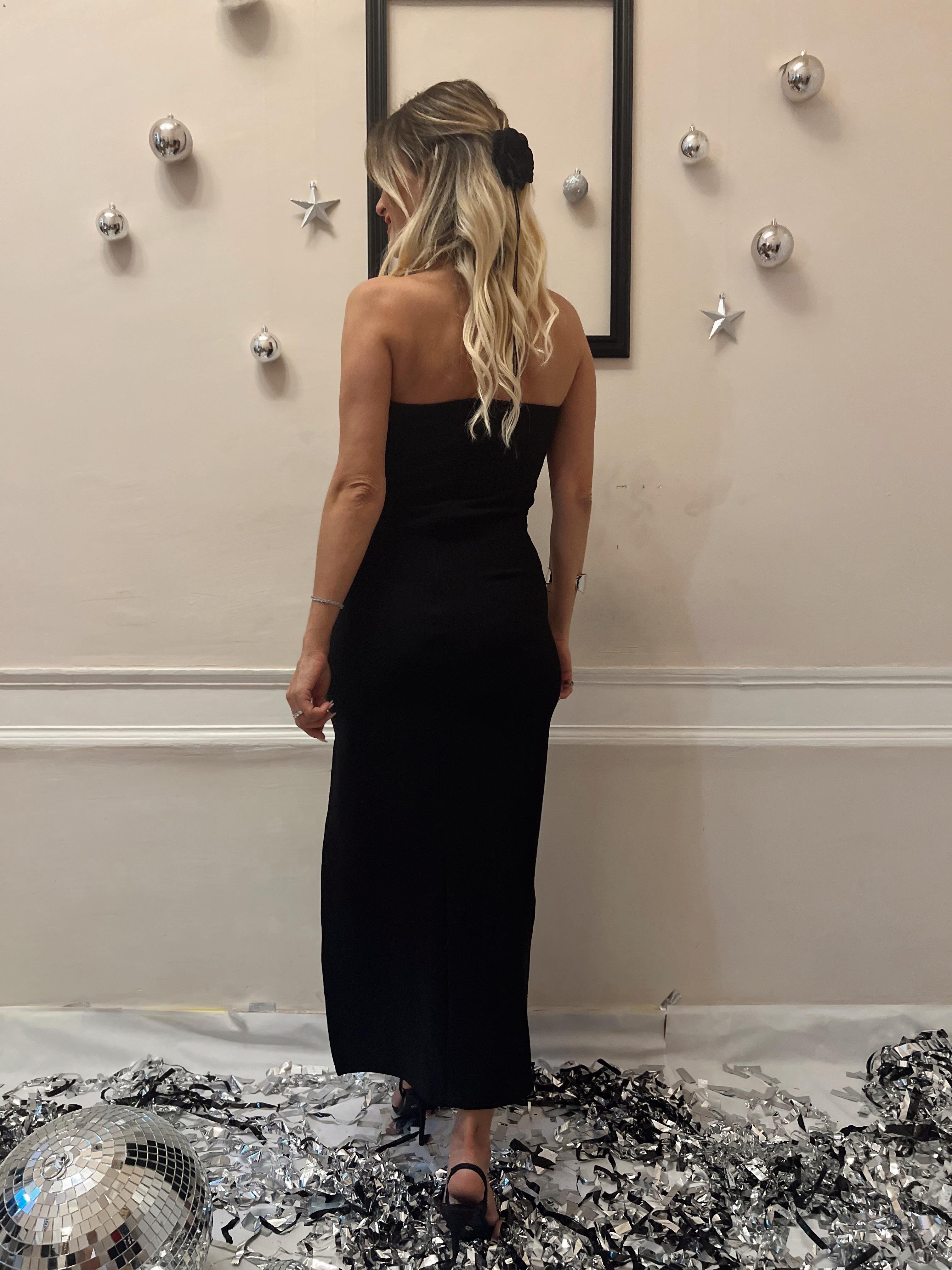 Nişantaşı Butik DRAPELİ OTTOMAN STRAPLEZ ELBİSE
