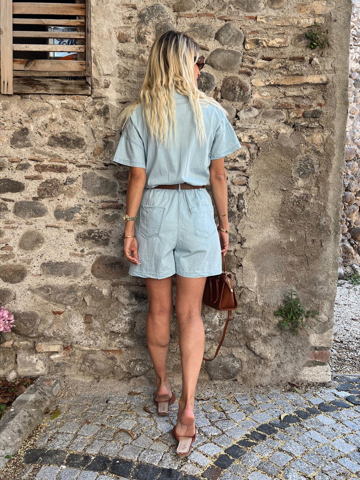 Nişantaşı Butik DÜĞME DETAY TENSEL KOT TULUM