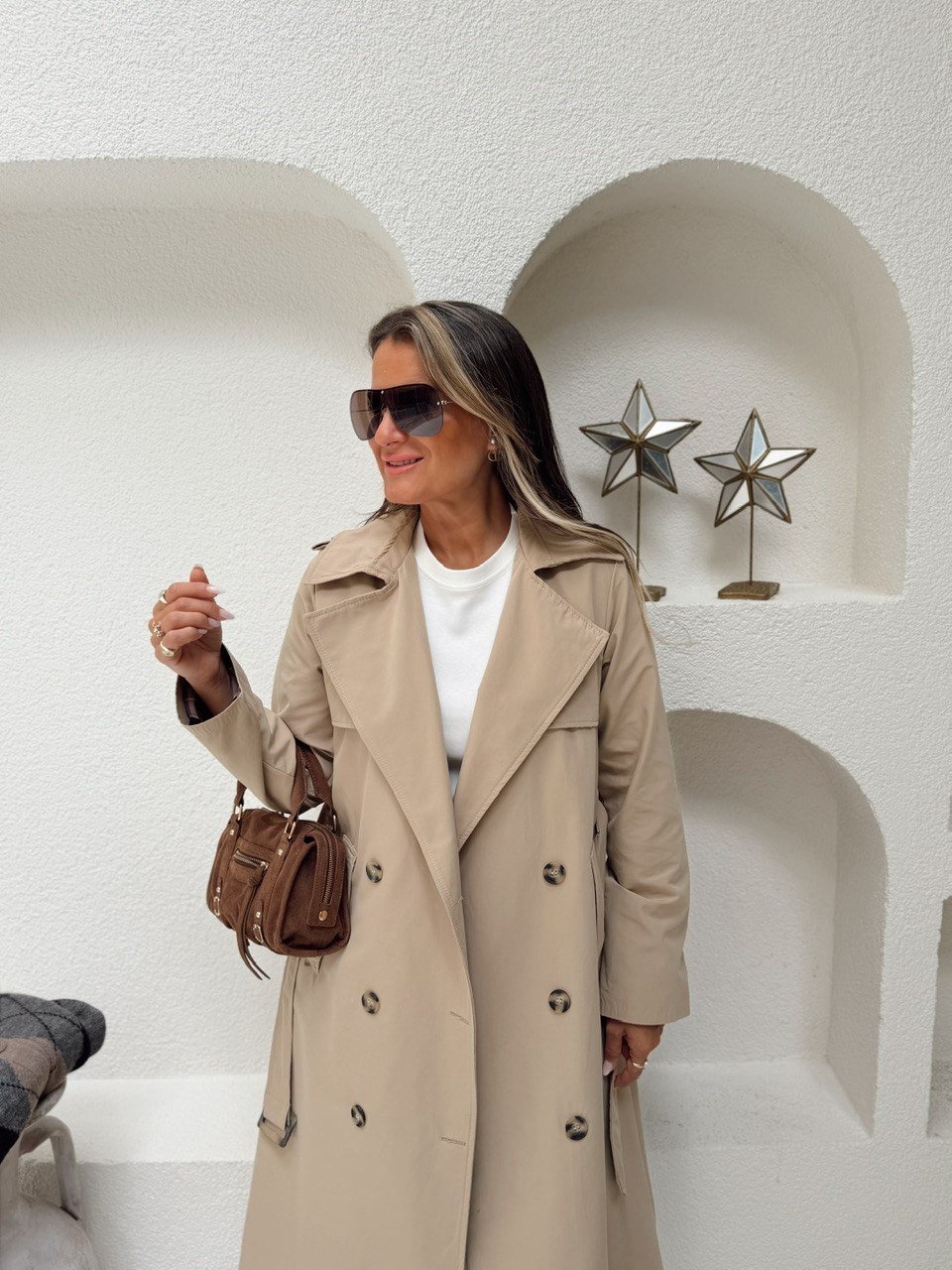 Nişantaşı Butik EKOSE ASTAR DETAY NATURAL TRENÇKOT