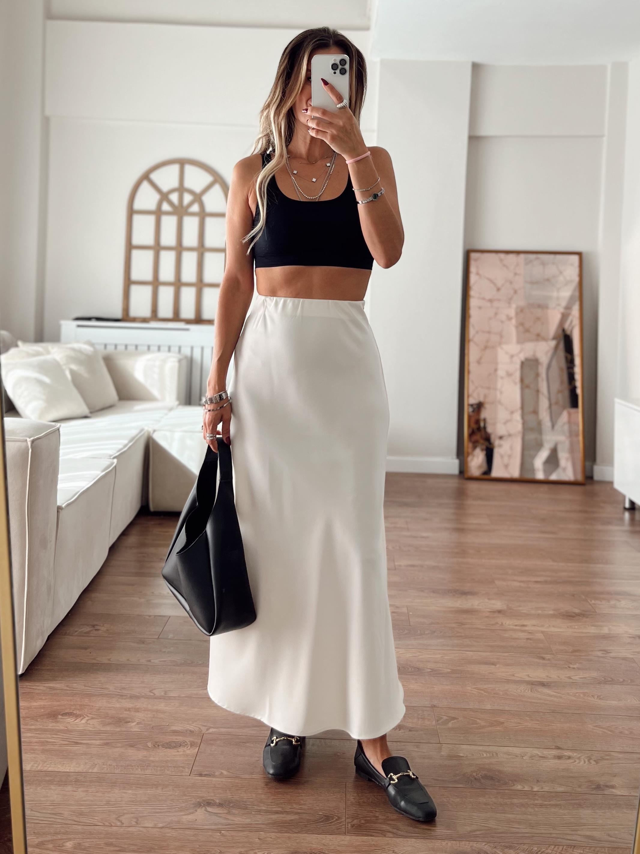 Nişantaşı Butik EKRU MAXİ SATEN ETEK