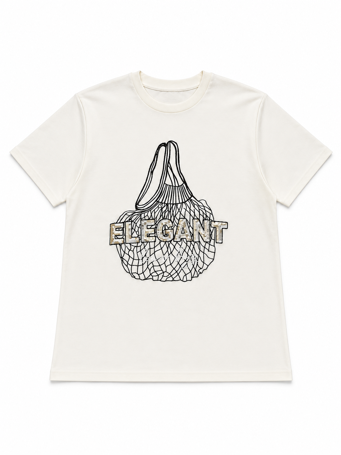 Nişantaşı Butik ELEGANT PUL VE NAKIŞ DETAY TSHİRT