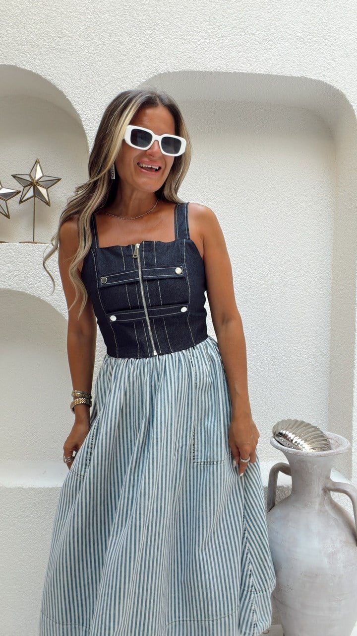 Nişantaşı Butik FERMUAR DETAY ASTARLI KONTRAST BÜSTİYER BLUZ