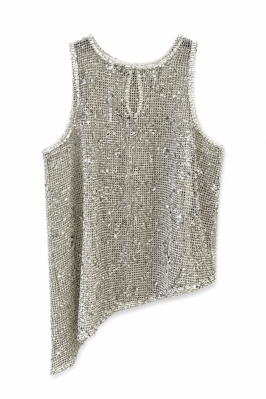Nişantaşı Butik FİLE PUL ASİMETRİK BLUZ KUMBEJİ