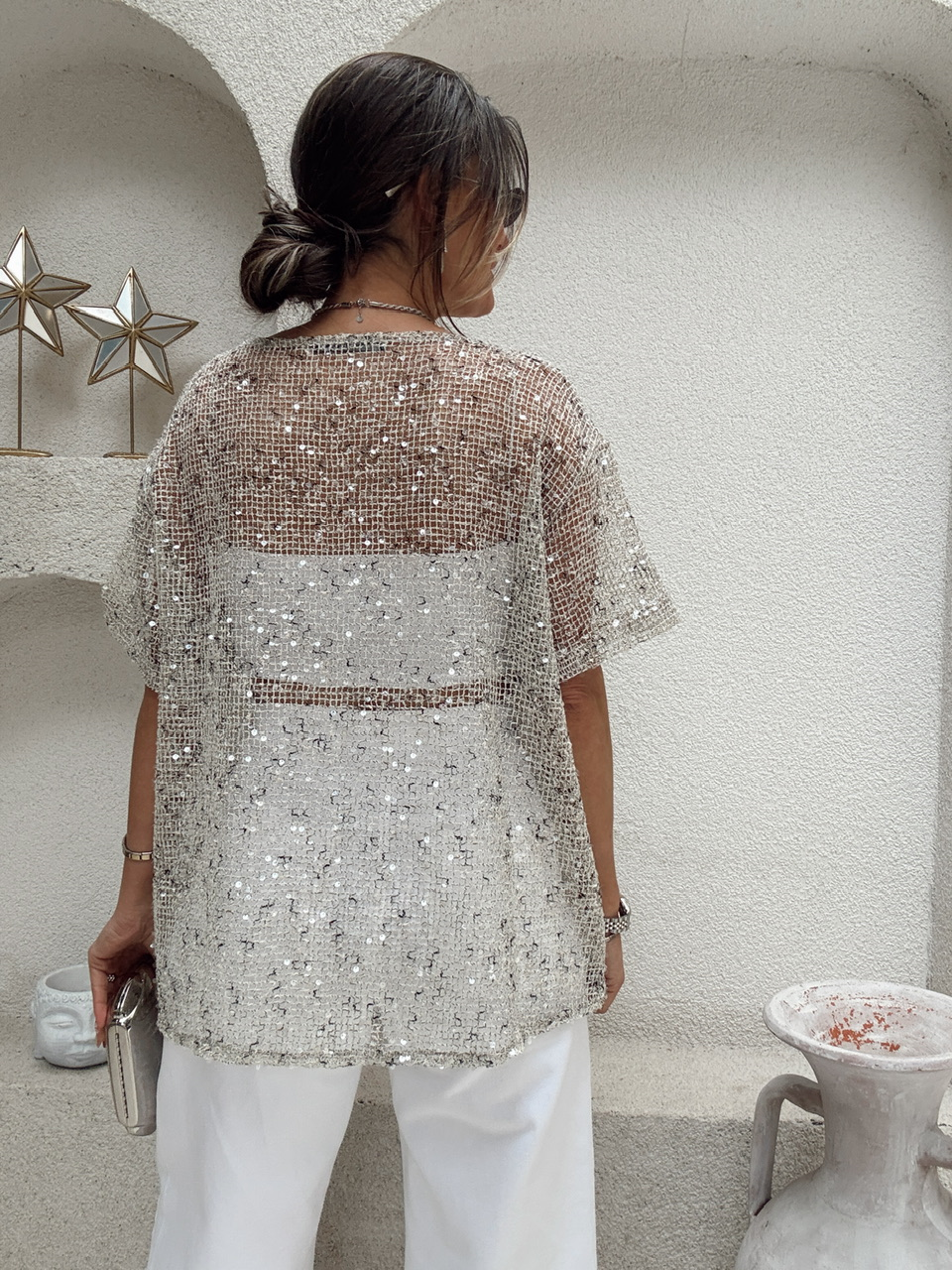Nişantaşı Butik FİLE PUL BEJ BLUZ 