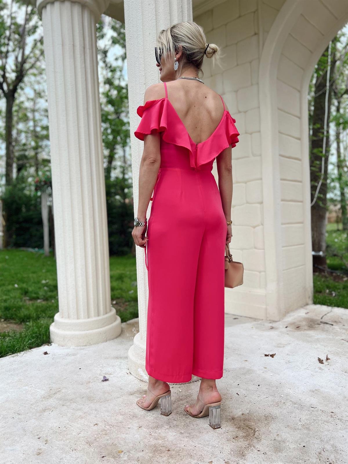 Nişantaşı Butik FIRFIR DETAY PEMBE TULUM ELBİSE