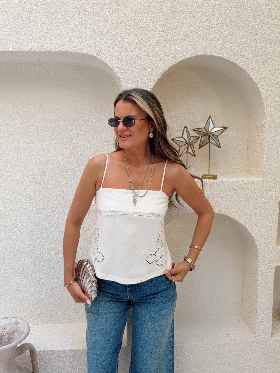 Nişantaşı Butik FİSTO NAKIS İSLEME ASKILI BLUZ