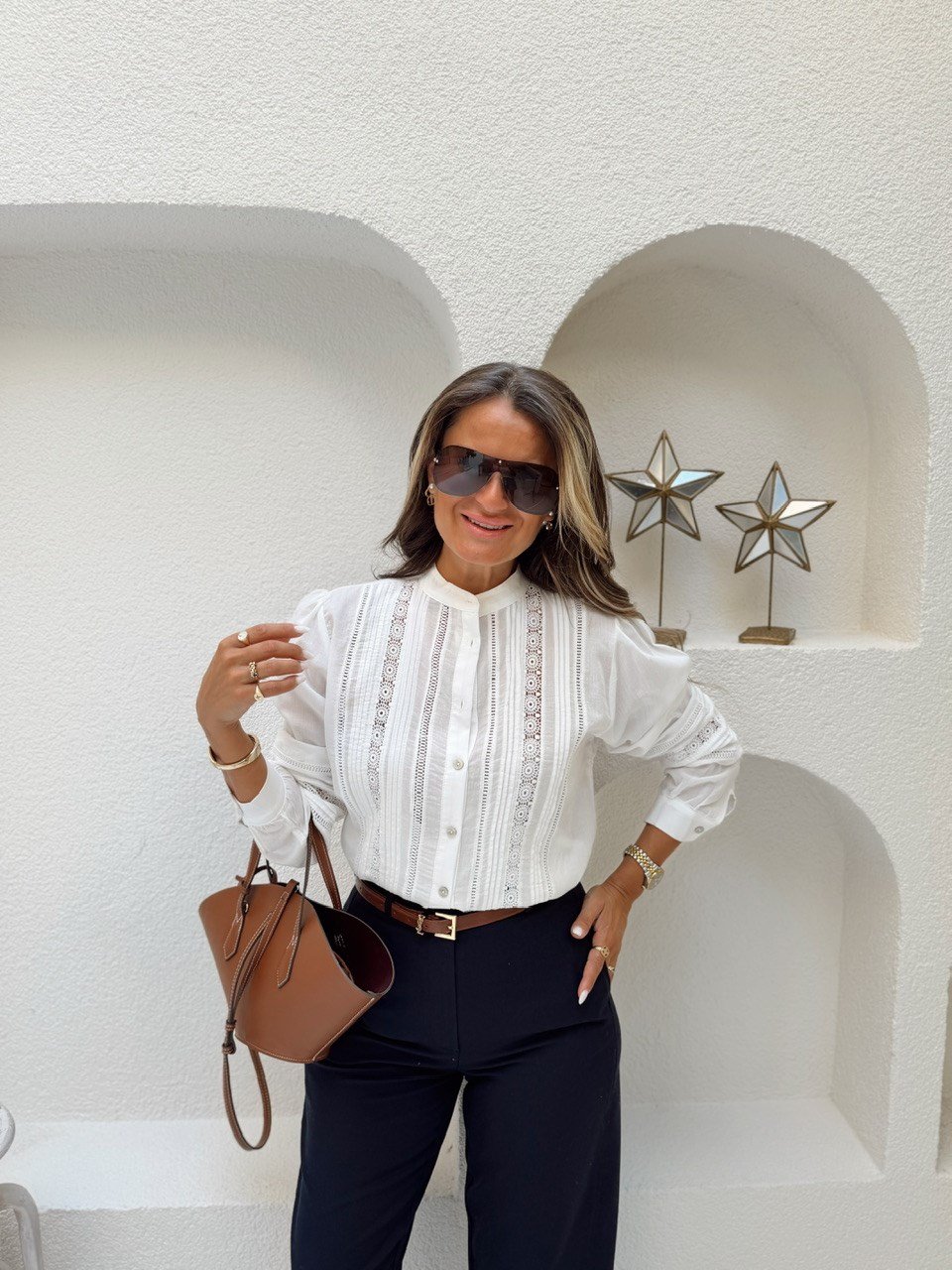 Nişantaşı Butik FİSTO NAKIŞ İŞLEME PAMUK GÖMLEK