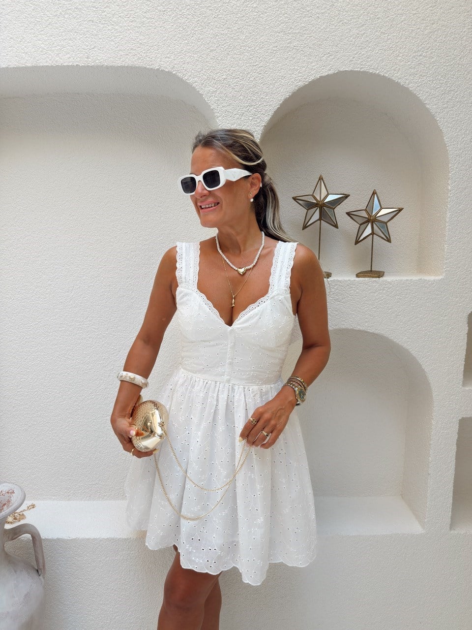 Nişantaşı Butik GOLD AKSESUARLI KEMER DETAY ASTARLI FİSTO ELBİSE