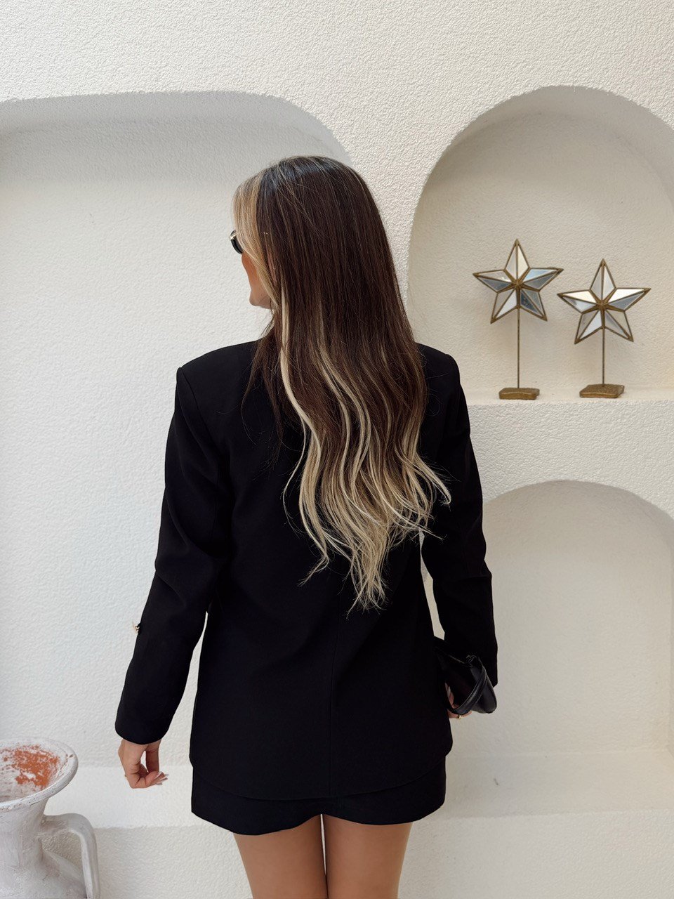 Nişantaşı Butik GOLD DÜĞME DETAY SİYAH BLAZER