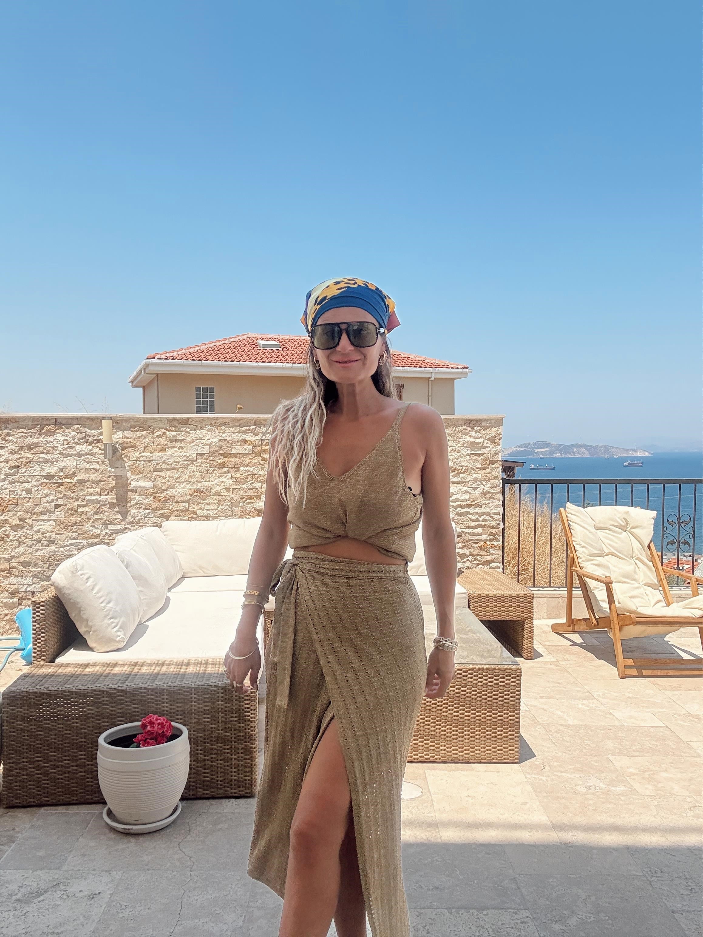 Nişantaşı Butik GOLD SİM BAĞLAMA DETAY TRİKO  ETEK