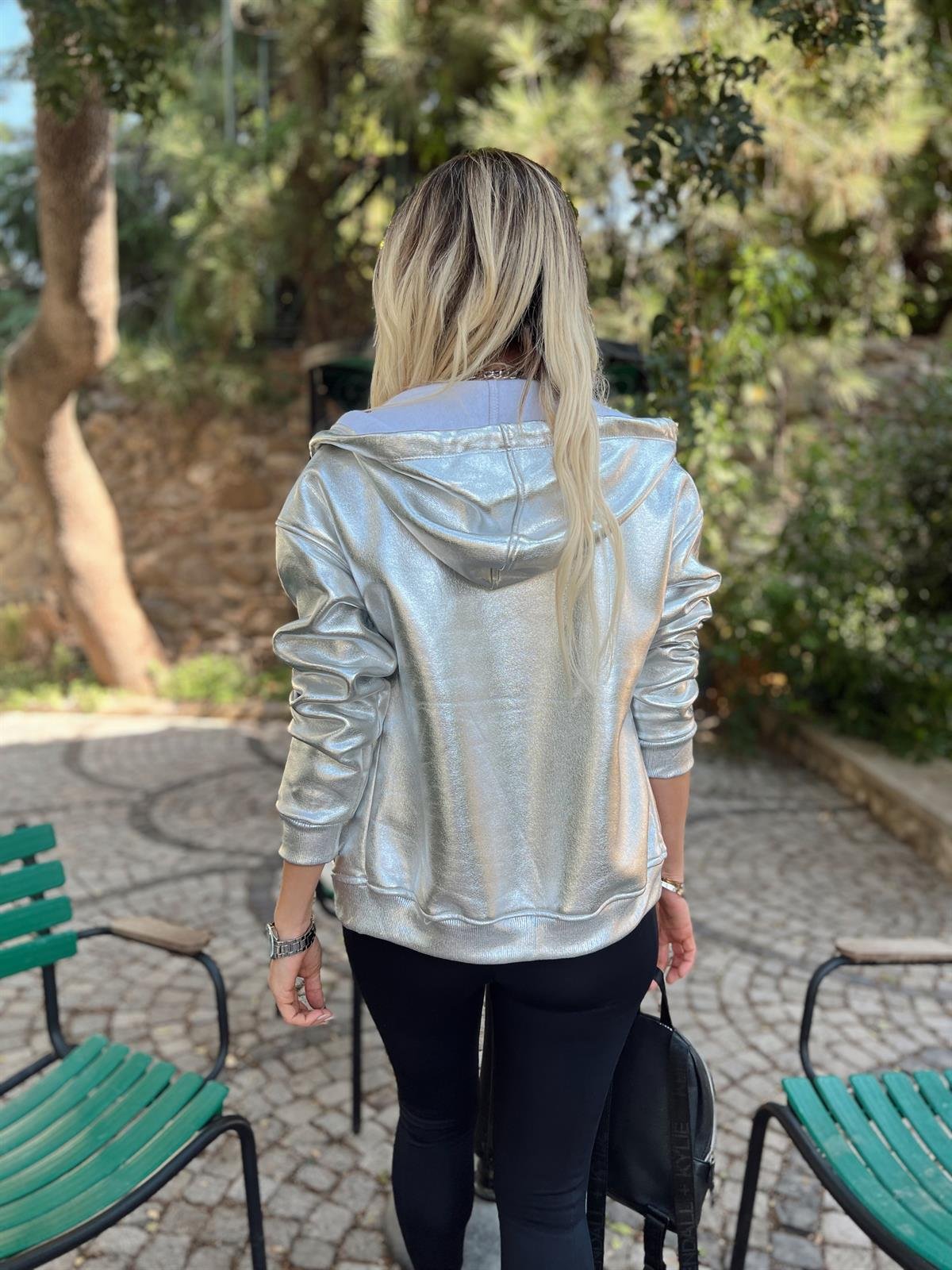 Nişantaşı Butik GRİ KAPLAMA KAPŞON DETAY ŞARDONLU CEKET