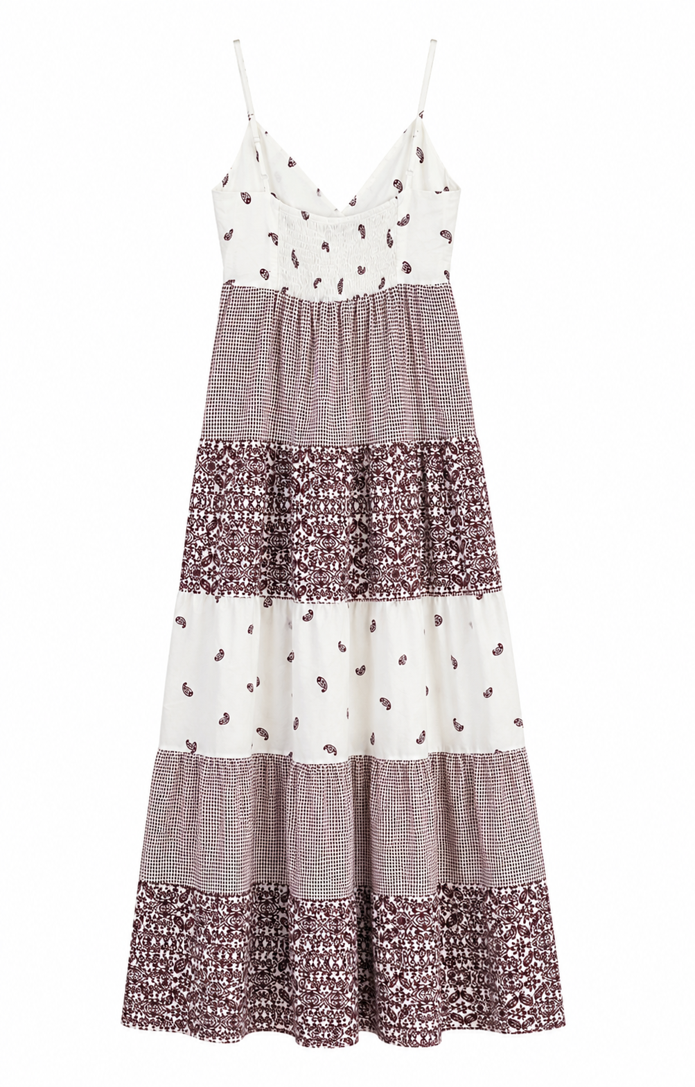 Nişantaşı Butik İNCE ASKILI MAXİ DESENLİ VİSKON ELBİSE 