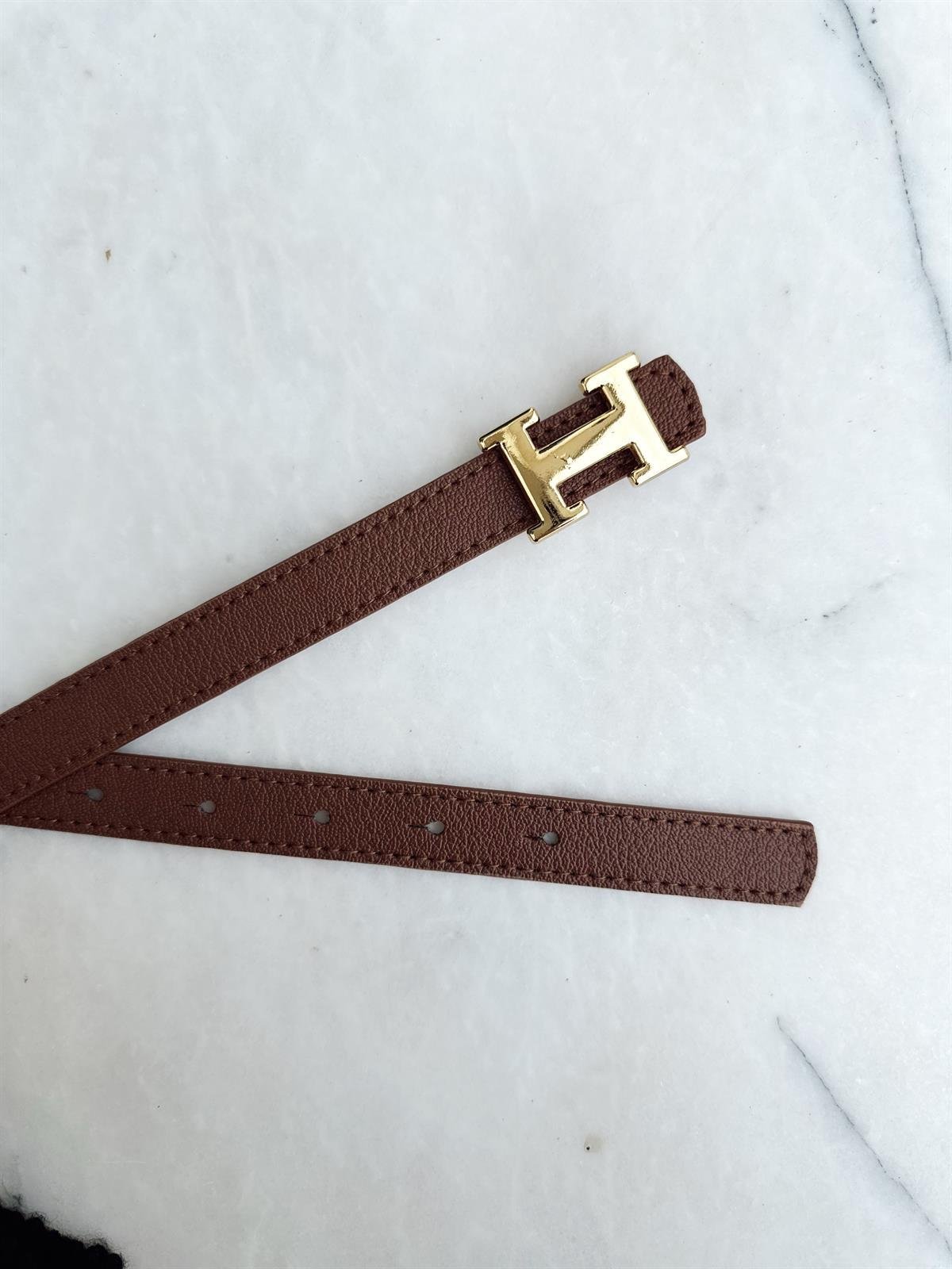 Nişantaşı Butik İNCE GOLD H TOKA KEMER TABA