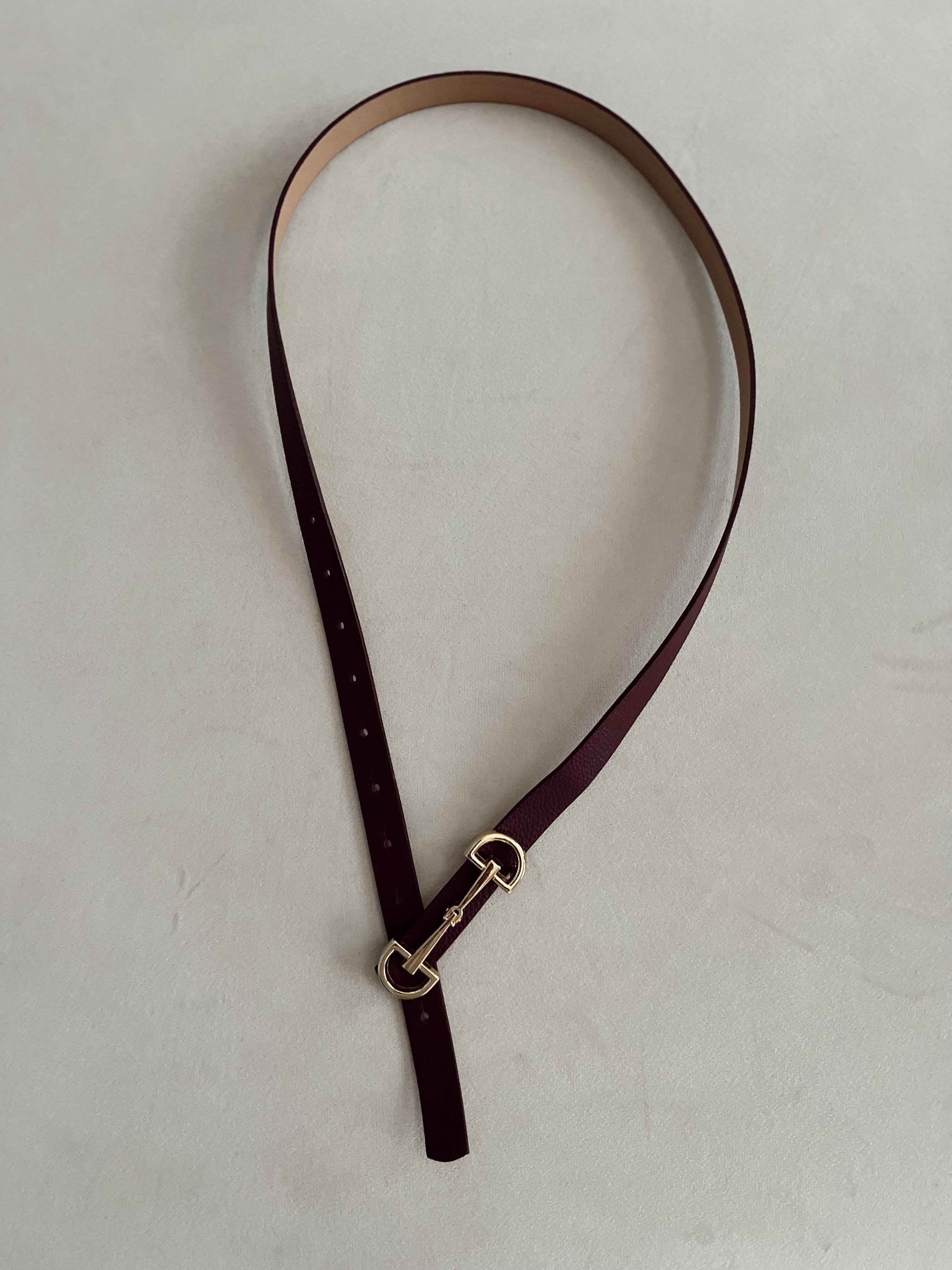 Nişantaşı Butik İNCE GOLD TOKA KEMER BORDO