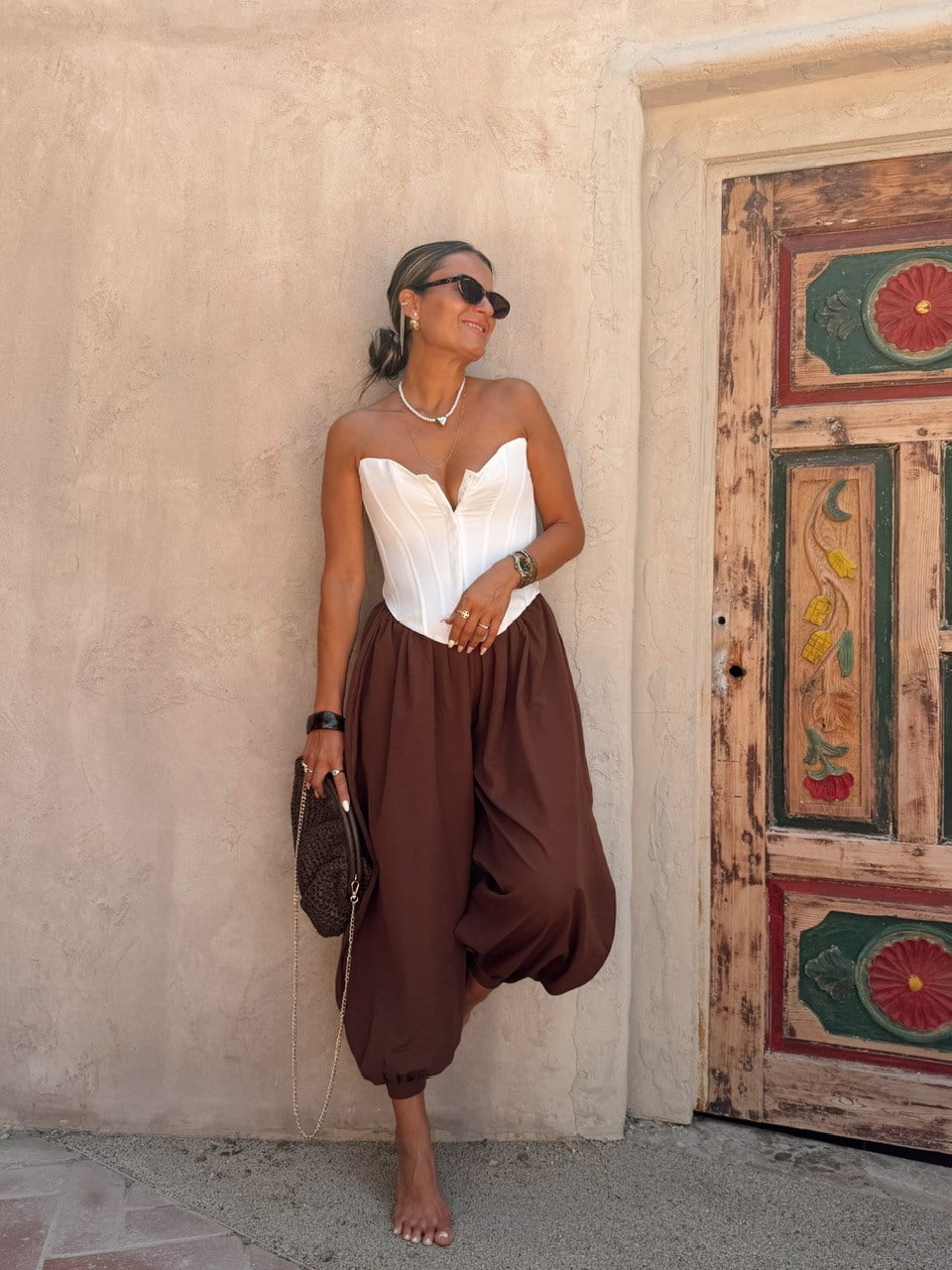 Nişantaşı Butik JOGGER POPLİN ŞALVAR PANTOLON KAHVERENGİ