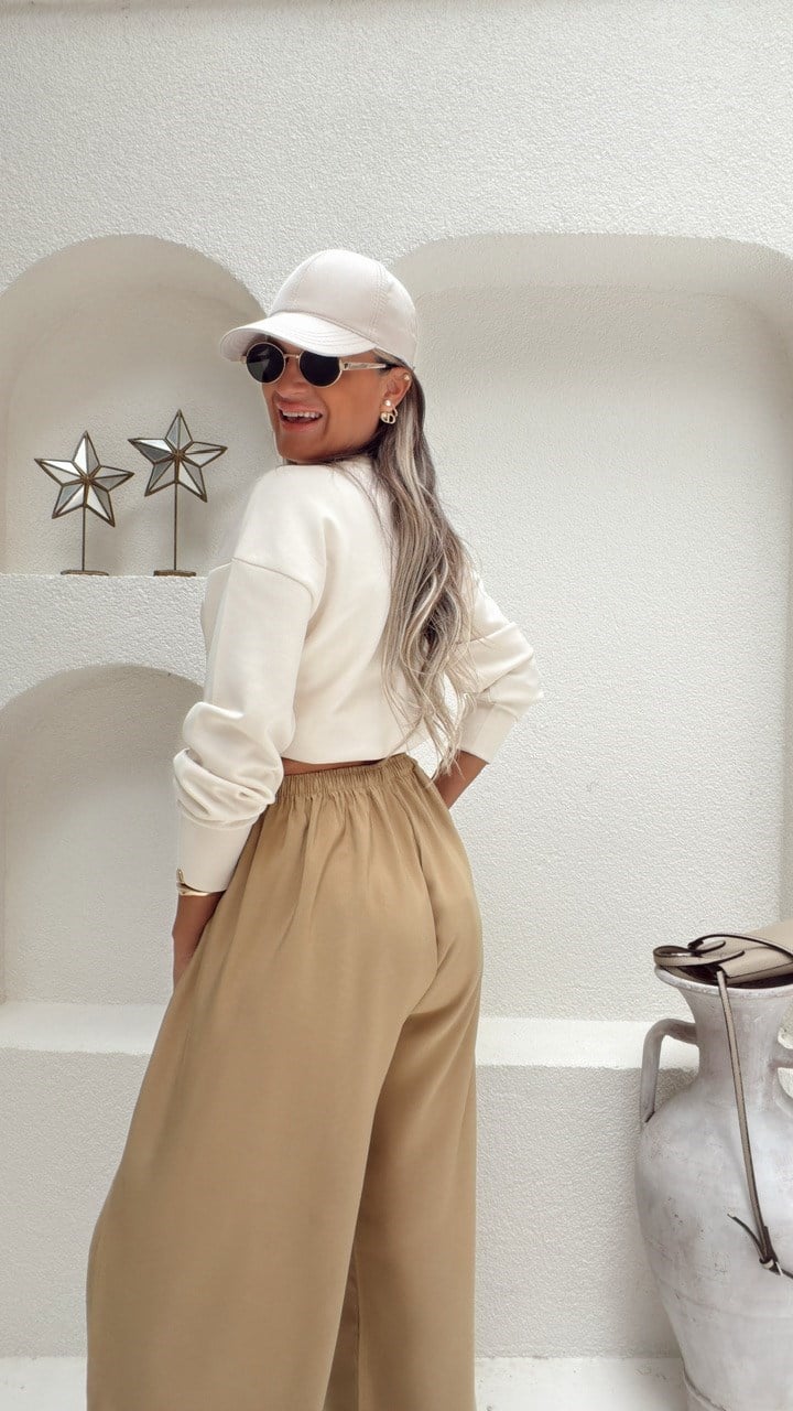 Nişantaşı Butik KABARTMA YAZILI BEL DETAY MODAL SWEAT BASİC
