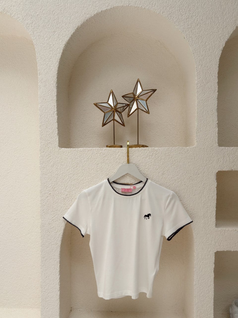 Nişantaşı Butik KAHVE BİYE VE NAKISLI BASİC BEYAZ