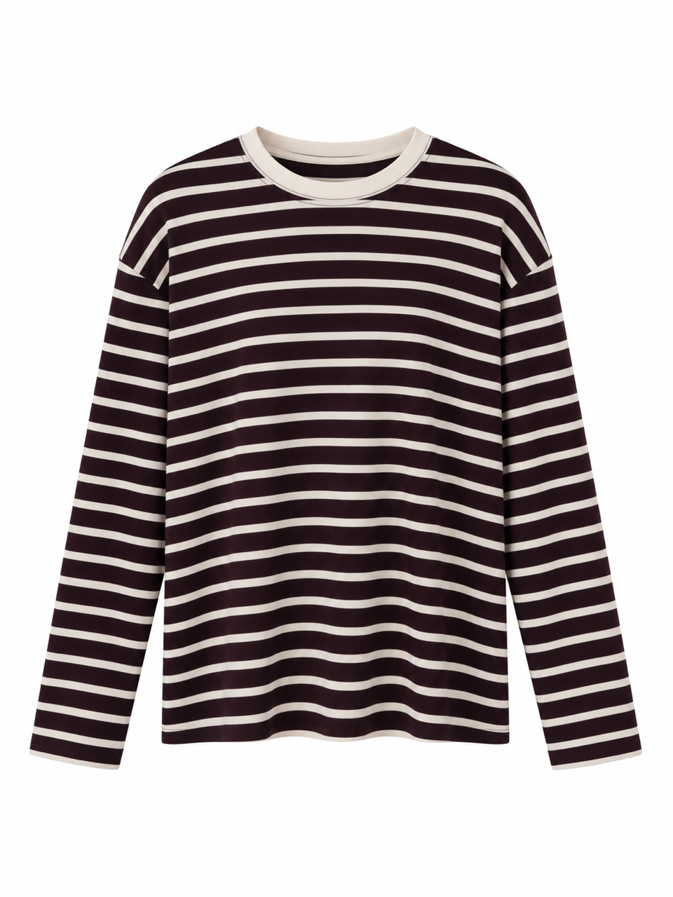 Nişantaşı Butik KAHVERENGİ ÇİZGİLİ PAMUK BASİC
